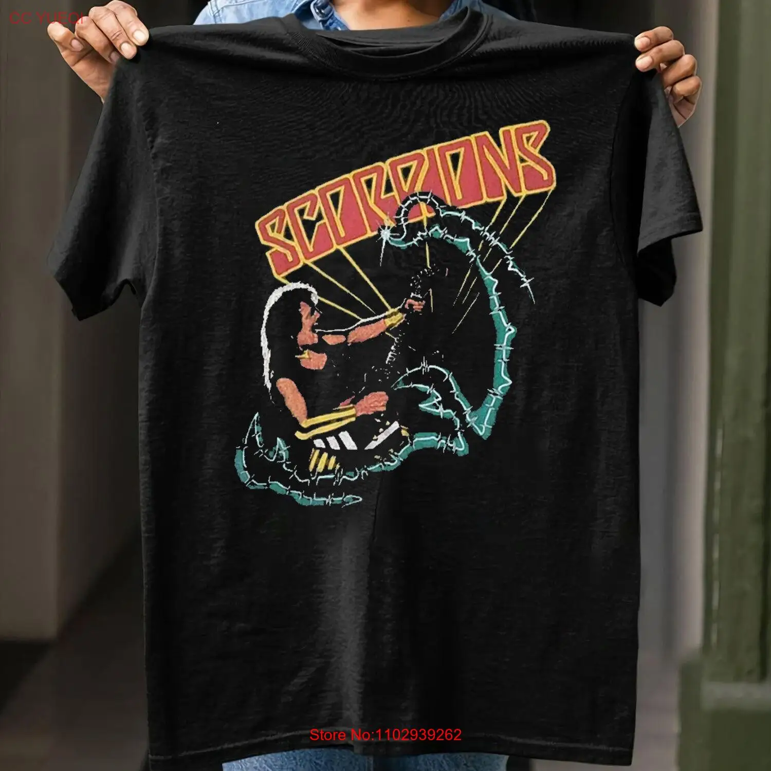 РАСПРОДАЖА 30% - Футболка в стиле ретро 90-х Rare Scorpions Band, черная, S-3XL