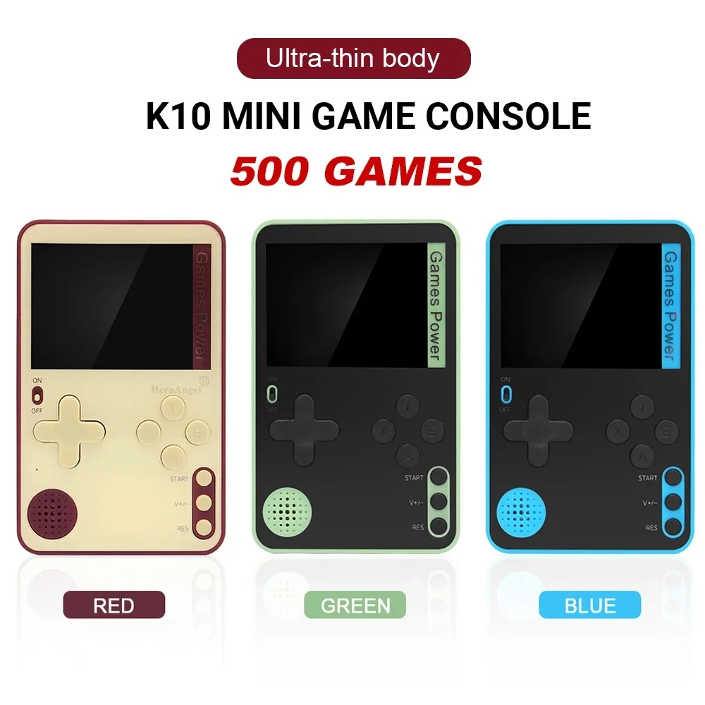 Портативная игровая консоль 500 классических игр, портативная игровая мини-консоль с ЖК-экраном в стиле ретро, заряжаемая, отличный подарок для детей и взрослых