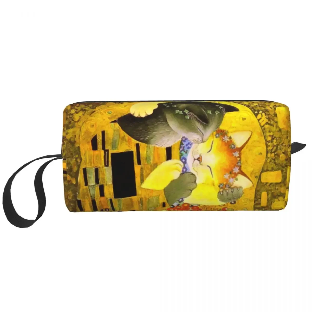 Женская косметичка Pet Cat The Kiss, модная вместительная сумка Gustav Klimt, искусство, искусство, косметика, женская косметичка