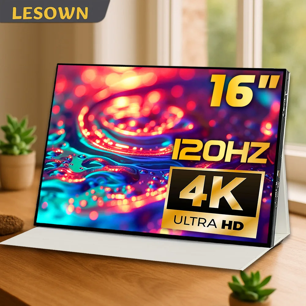 LESOWN 16 дюймов 3840x2400 портативный ЖК-монитор для ноутбука — USB‐C HDMI внешний дисплей 4K IPS-расширитель экрана для продукта, ПК, ТВ