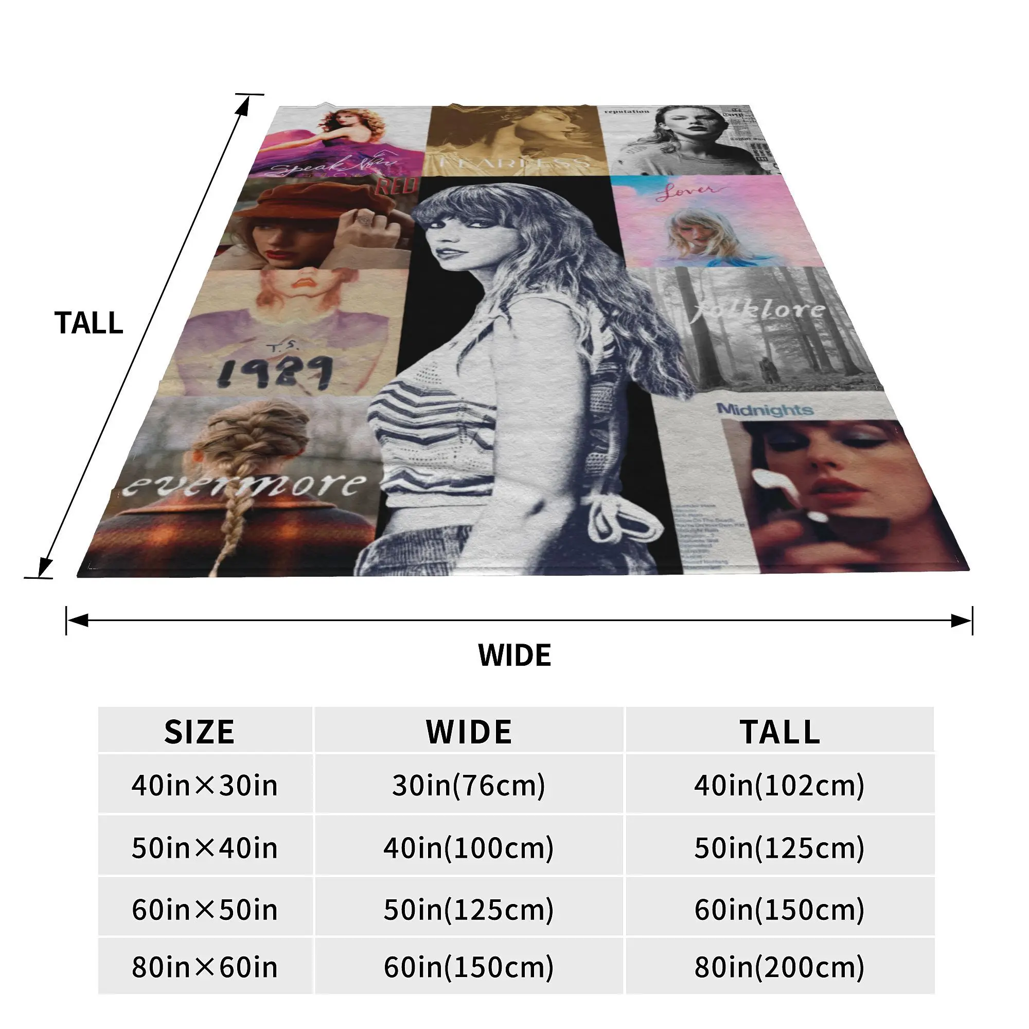 Фото Одеяло Taylors Eras Tour Merch, супермягкое флисовое популярное одеяло с обложкой альбома Song, удобное плюшевое тонкое одеяло №5