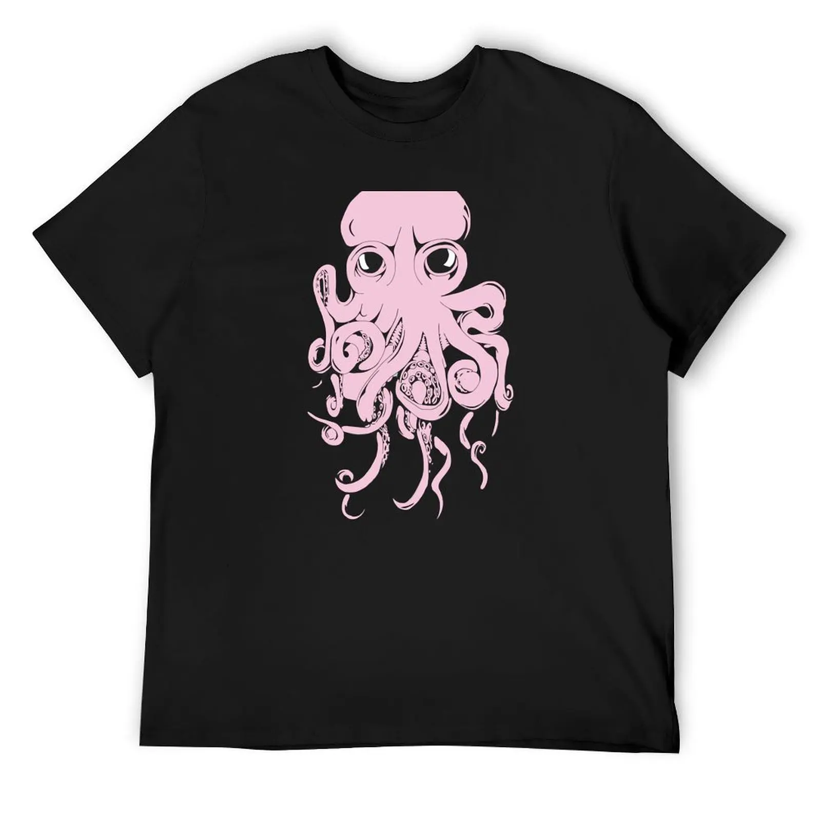 Футболка Pink Optopus Эстетическая одежда больших размеров в тяжелом весе Мужские футболки