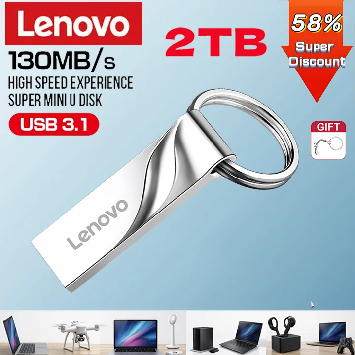 Lenovo 2 ТБ флэш-накопители Usb3.0 Мини высокоскоростной металлический флэш-накопитель 128 ГБ 1 ТБ портативный накопитель водонепроницаемый Memoria Storage U диск