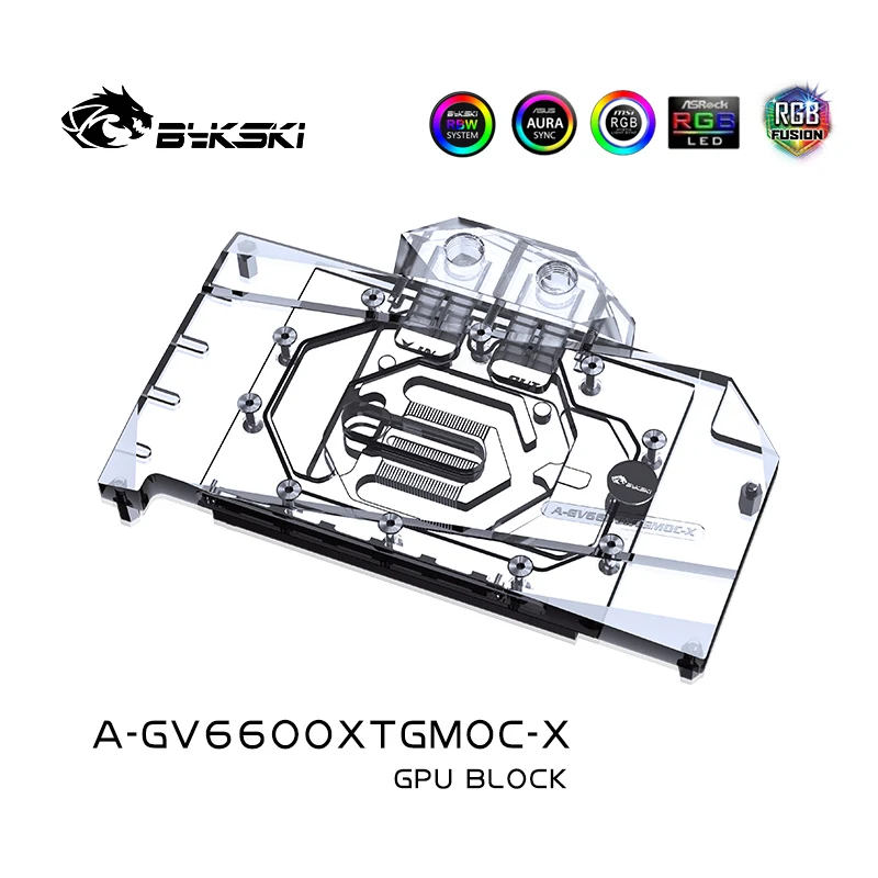Фото Блок GPU Bykski для видеокарты GIGABYTE RX600XT GAMING OC 8G / радиатора системы с полным покрытием, A - GV6600XTGMOC - X №4