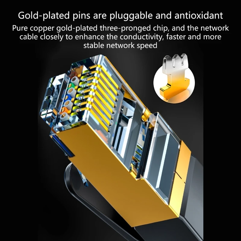 Фото Линия Ethernet Cat7 10 Гбит/с, быстрое соединение 7 Rj45, безопасный сетевой кабель №2