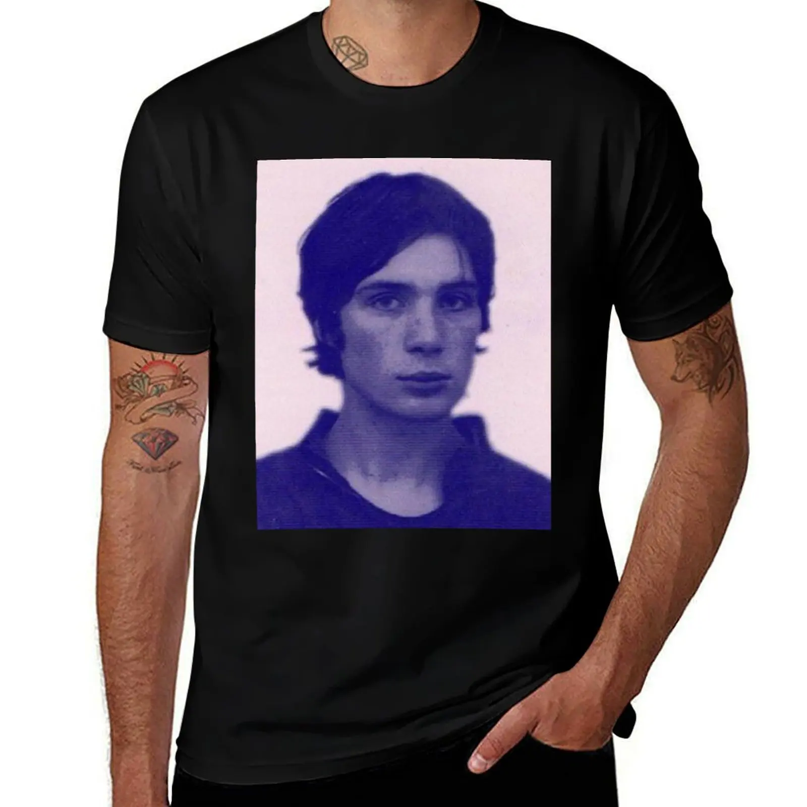 Эстетическая футболка Cillian Murphy 90s Twink ID Photo, футболки для мужчин, хлопковая футболка для мужчин, футболка из 100-процентного хлопка