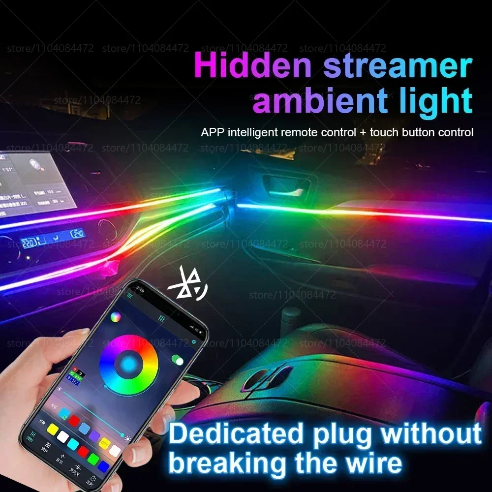 Фото Для Audi Q2 GA 22in1 RGB салон автомобиля акриловые автомобильные окружающие освещение RGB скрытая акриловая полоса украшения атмосфера аксессуары №4