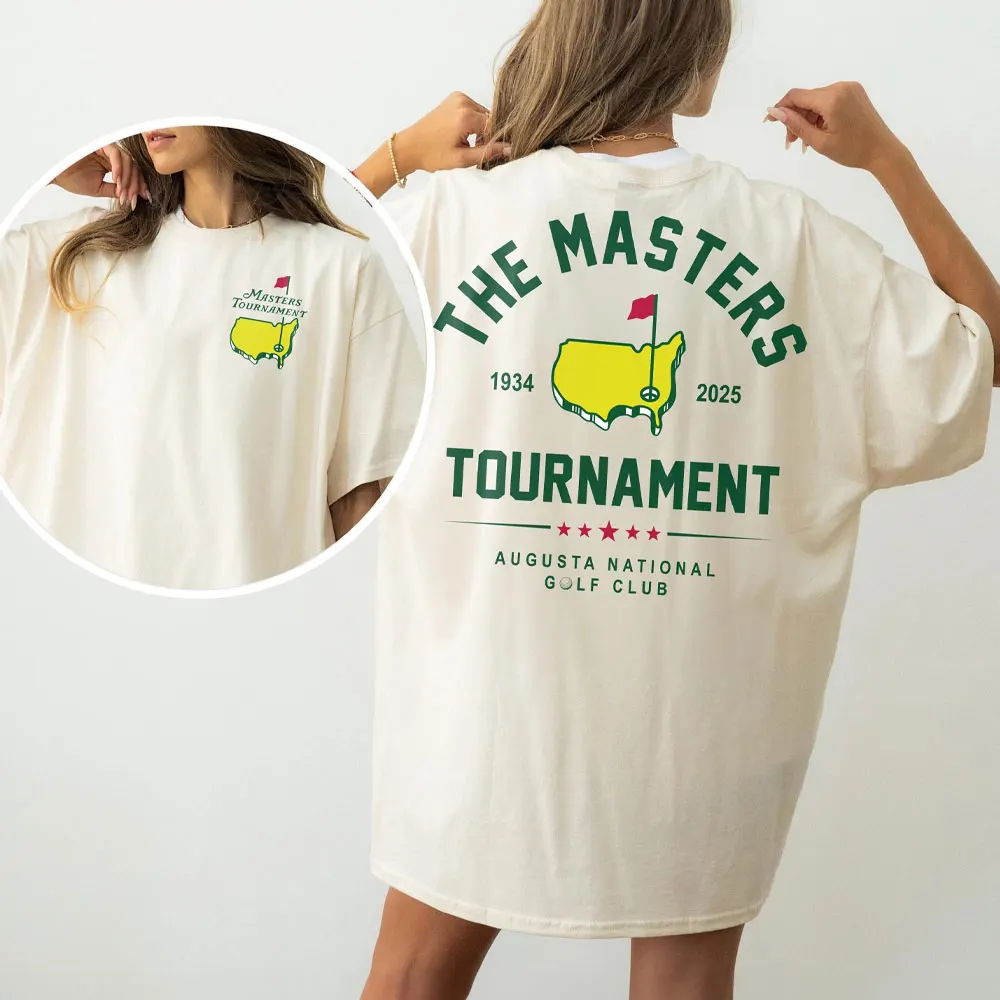 Рубашка с турниром для гольфа Augusta Masters 2025, рубашки с турниром для гольфа, подарочный клубный топ, летние женские хлопковые футболки с рисунком
