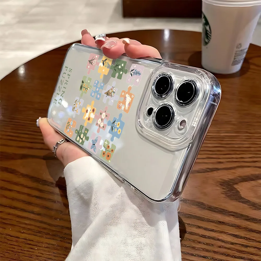 Силиконовый чехол для телефона Spring Puzzle Art Print для iPhone 17 16 15 14 13 12 11 Pro Xs Max Air Mini 7 8 6 6s Plus SE 2020 2022 Cover (art.: 3920d236437da) - 3920d236437da