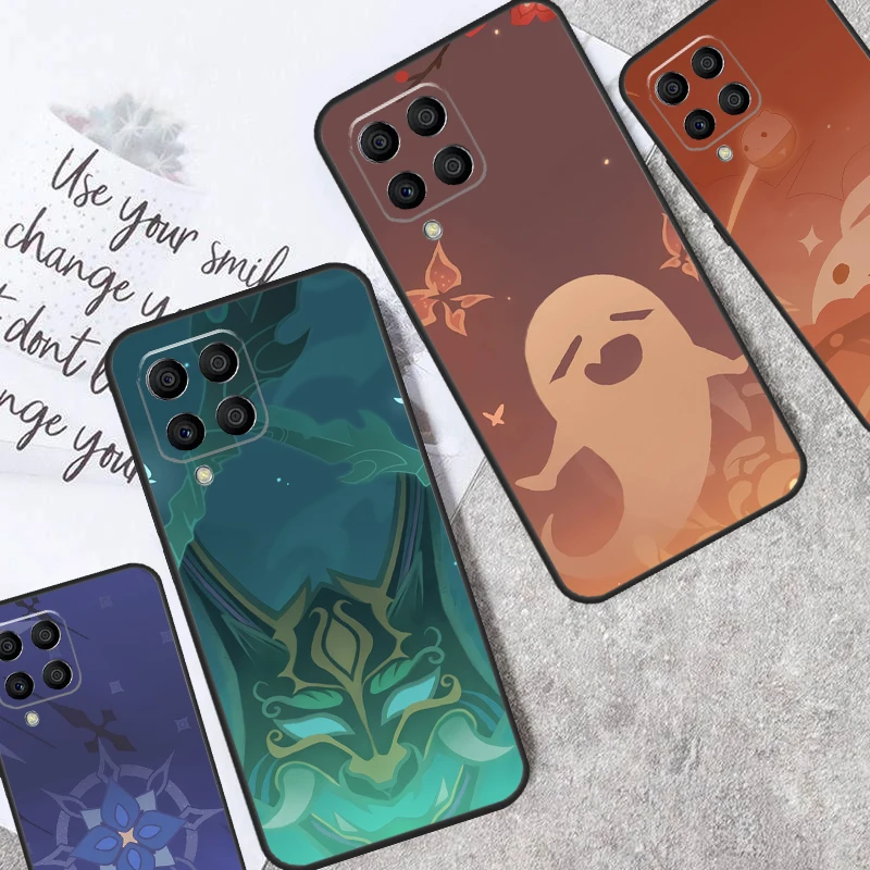 Чехол аниме Genshin Impact для Samsung Galaxy M14 M34 M54 M21 M51 M12 M32 M52 M13 M23 M33 M53 M31s M30s M20 Coque