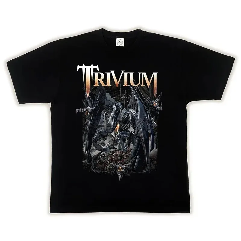 Фото MEGADETH TRIVIUM Летняя Хлопковая Футболка Унисекс В Уличном Стиле С Рок-принтом И Коротким Рукавом Европейский Американский ... №3