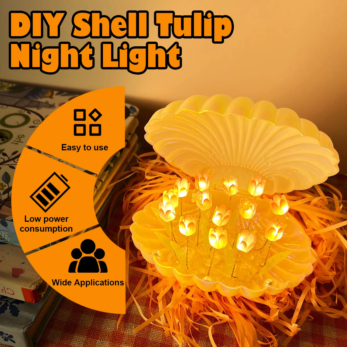 Горячие продажи 13 / 20 Тюльпаны ночная лампа ручной работы DIY Домашняя декоративная атмосфера фонарь Девочка Мать Подружка Подарок на день рождения День Святого Валентина