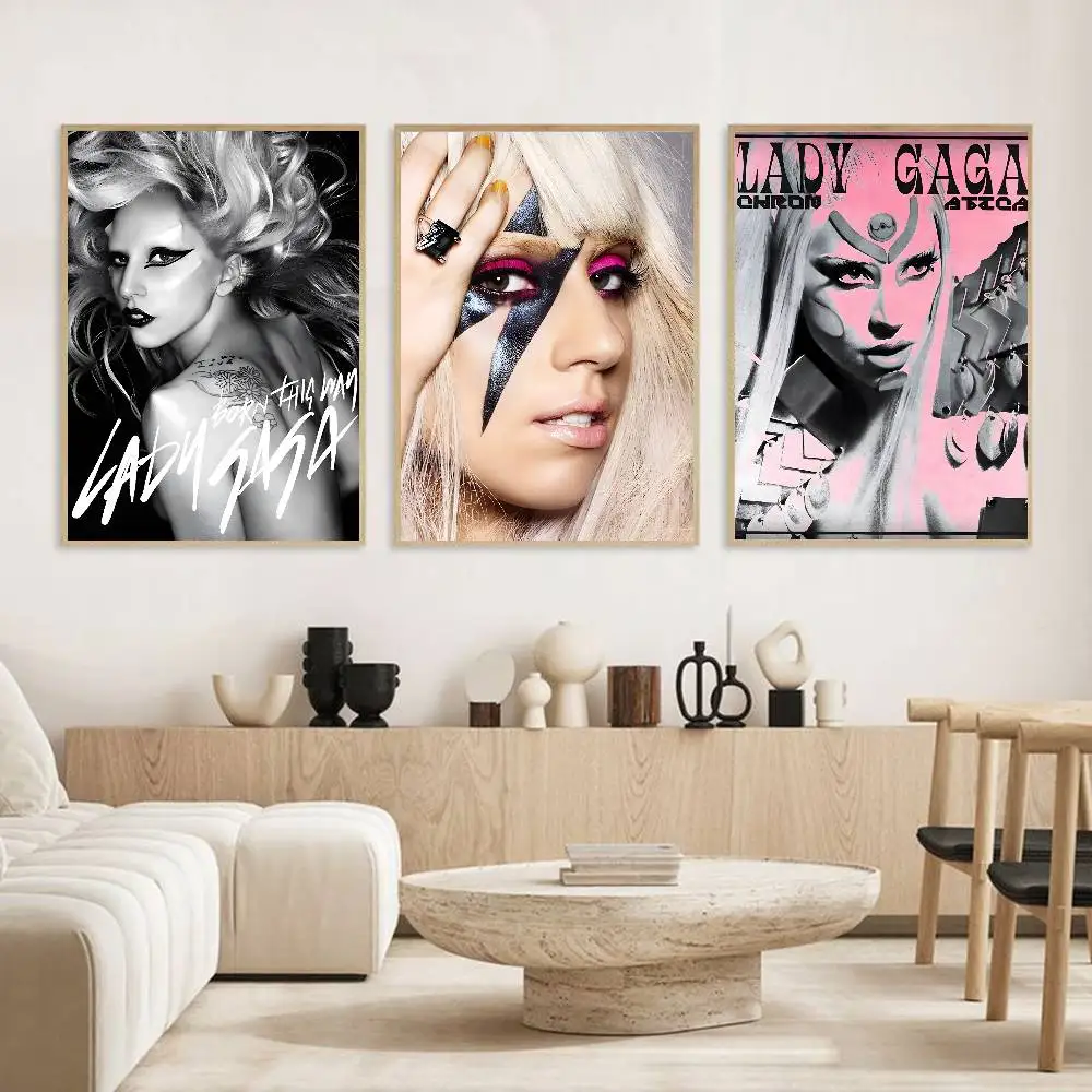 Фото L-Lady G-Gaga Singer аниме постер HD Art липкая стена водостойкая домашняя гостиная спальня бар эстетическое украшение №4