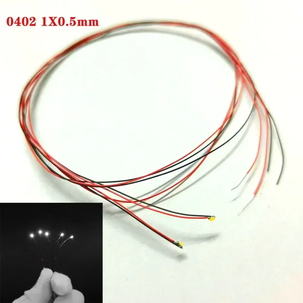 30 шт. 0402 0603 DIY Micro SMD светодиодная лампа Проводная светодиодная предварительно припаянная микролиц Проводной чип 30 см 3 В Железнодорожные сцены Строительные наборы моделей