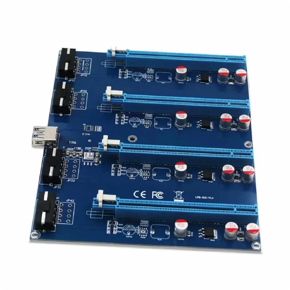 Фото Новинка PCI-Express PCIe от 1 до 4 PCI express 16X Слоты переходная карта PCI-E 1X к внешнему 4-слотовому адаптеру усилитель порта PCIe №3