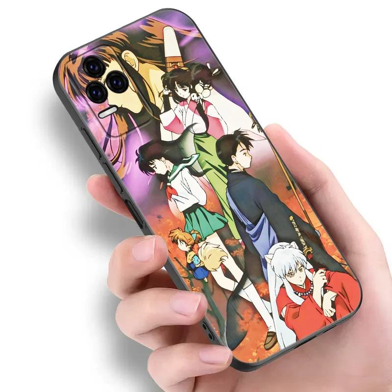 Фото Черный чехол для телефона Love Anime Inuyasha для Xiaomi POCO X3 NFC X4 GT F5 F6 F7 Ultra M3 M4 M6 M7 X5 X7 Pro C40 C65 F4 M5 5G Cover №5