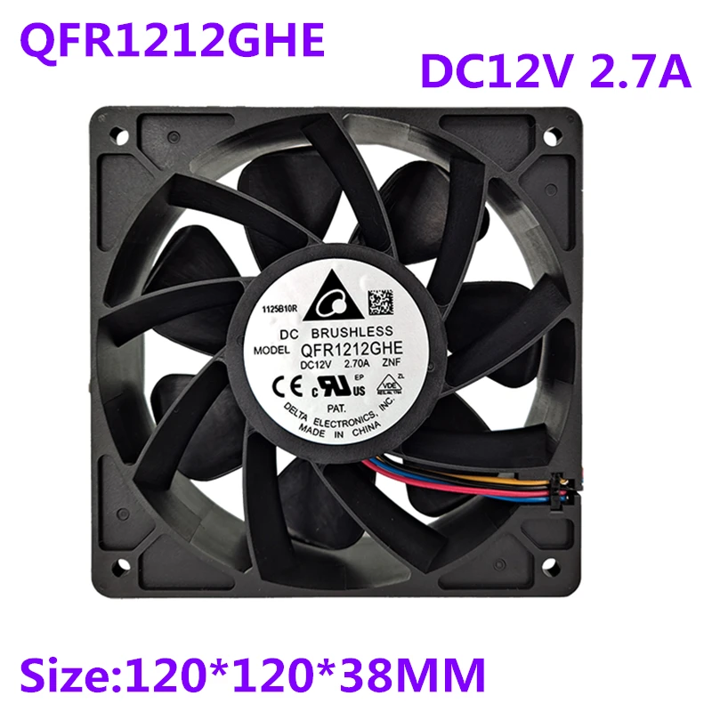 Новый оригинальный QFR1212GHE 12V 2.7A 12038 12cm Ant S7 S9 D3 L3 графическая карта горная машина с высоким объемом воздуха с сильным охлаждением вентилятор