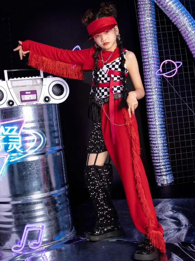 Фото Одежда K-PoP, детская крутая Одежда для танцев в стиле хип-хоп, одежда для девушек в стиле джаз, Одежда для танцев в стиле хип-хоп, для детей, для зимы №4