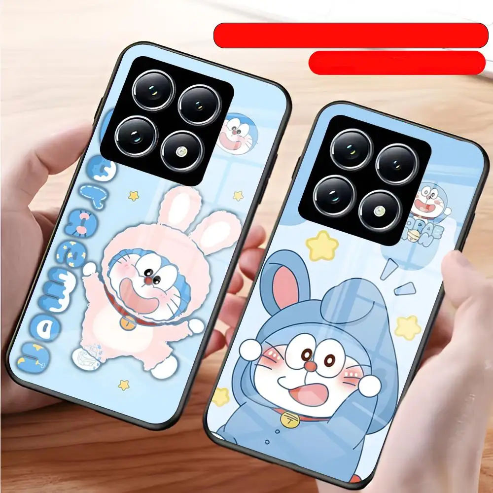 Милый чехол для телефона D-doraemonS для Xiaomi Redmi ПРИМЕЧАНИЕ 15, 14, 13, 12, POCO x7 x6 f5, стеклянный чехол