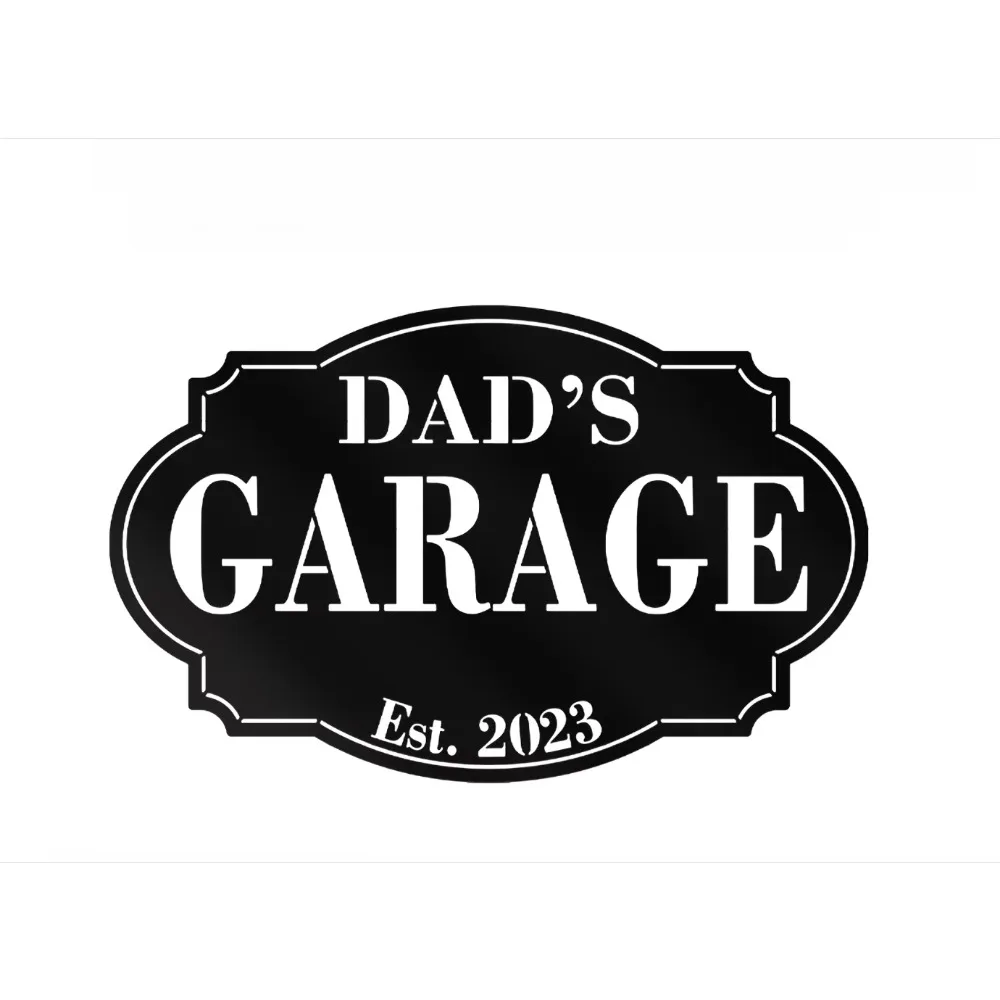 Стильный настраиваемый металлический знак «Dad's Garage», персонализированное настенное украшение для двери, гостиной, патио, нет мощности, отличное