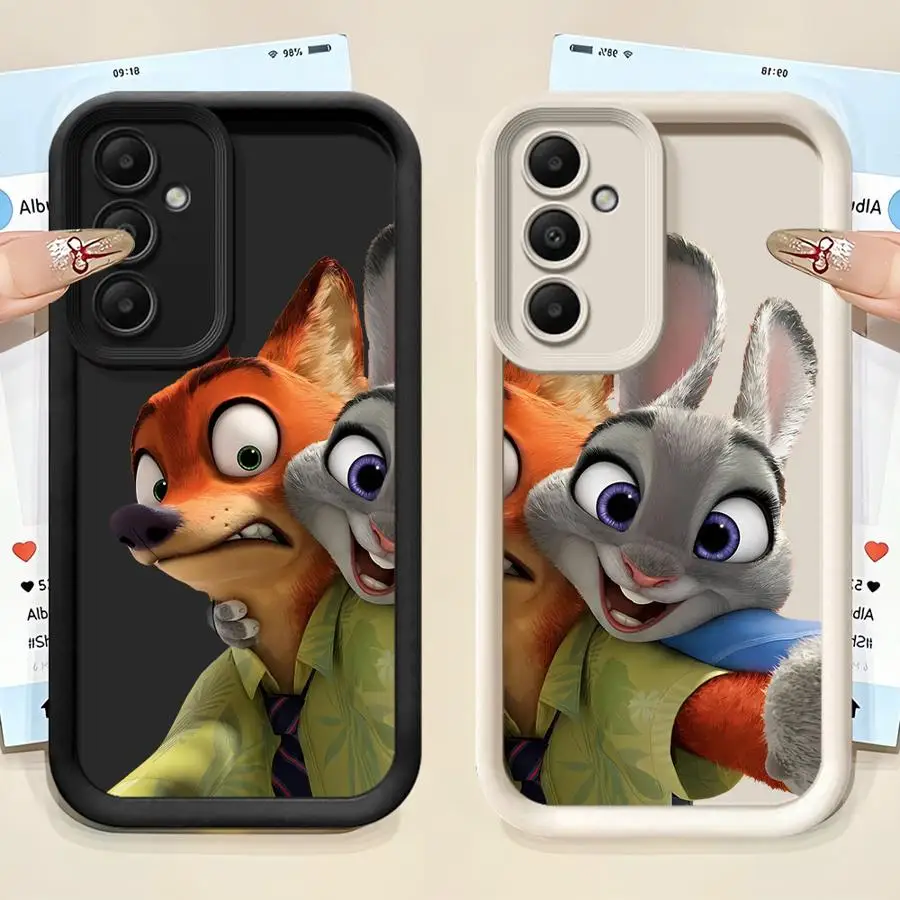 Чехол для телефона Samsung Galaxy A14 A24 A13 A34 A33 A26 A22 A23 A12 A56 A16 A36 A32 Soft Cover Disney Zootopia Judy Nick