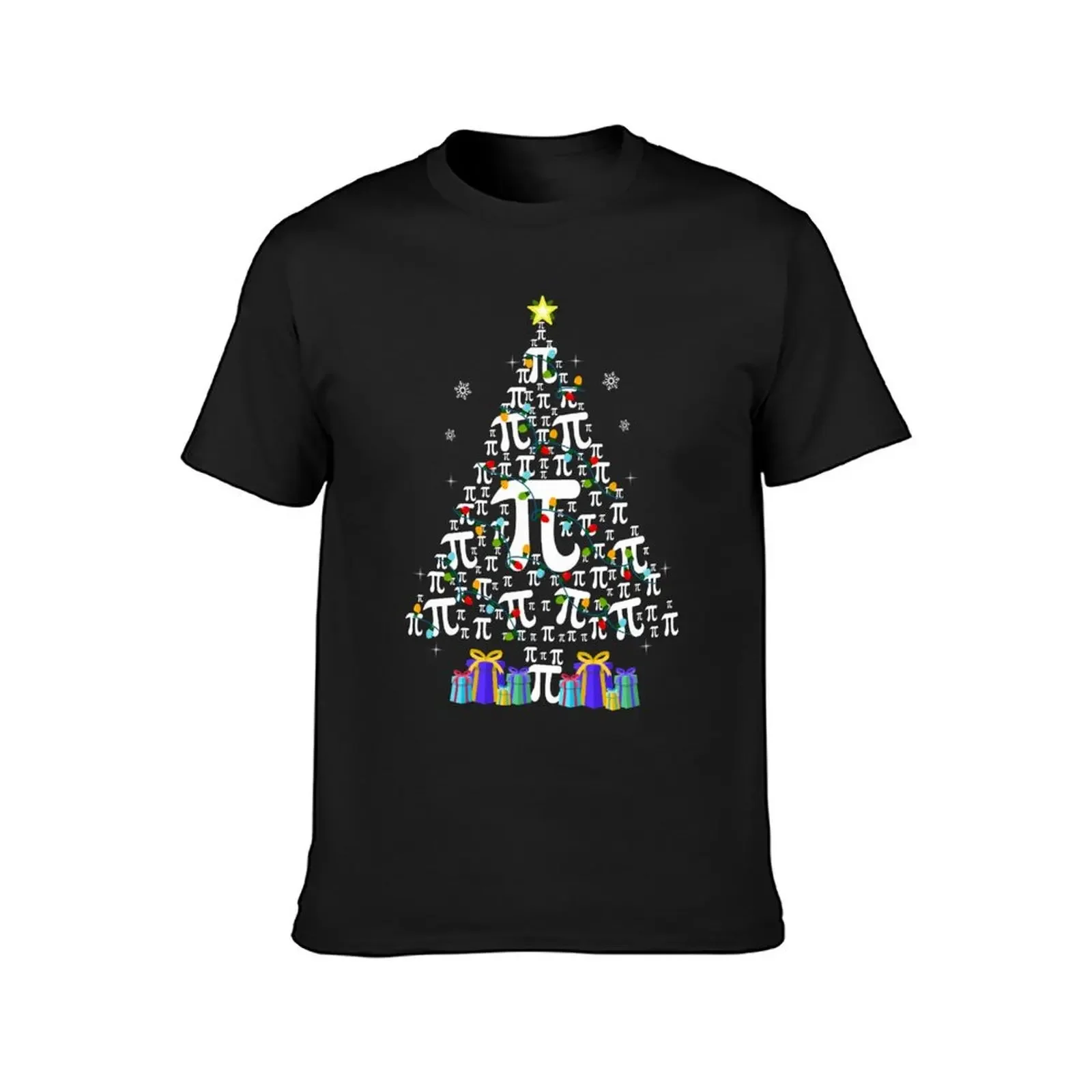 Фото Футболка PI Christmas Tree, таможенный дизайн, футболки большого размера, мужские однотонные футболки №2