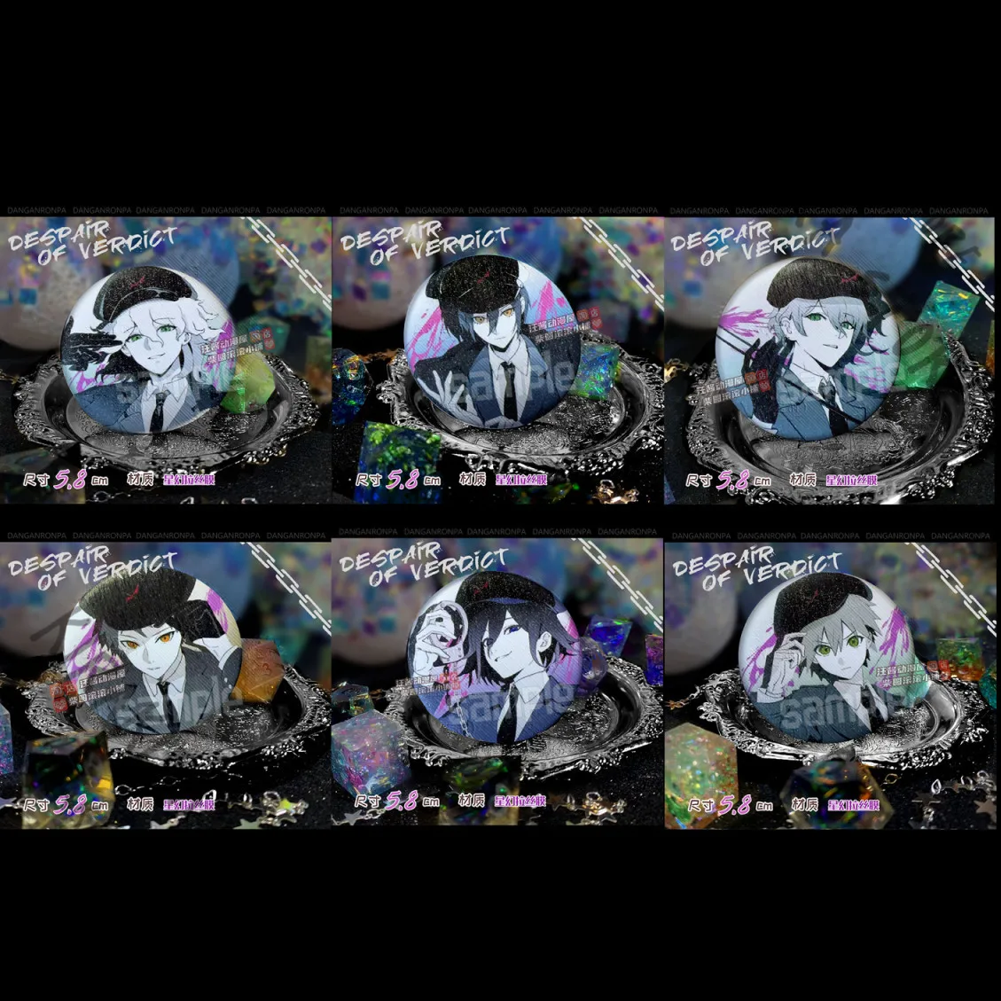 Фото Danganronpa Kokichi Oma Saihara Shuichi аниме прозрачная карта акриловая отслеживающая глаза двойной значок вспышки мультфильм косплей брелок №5
