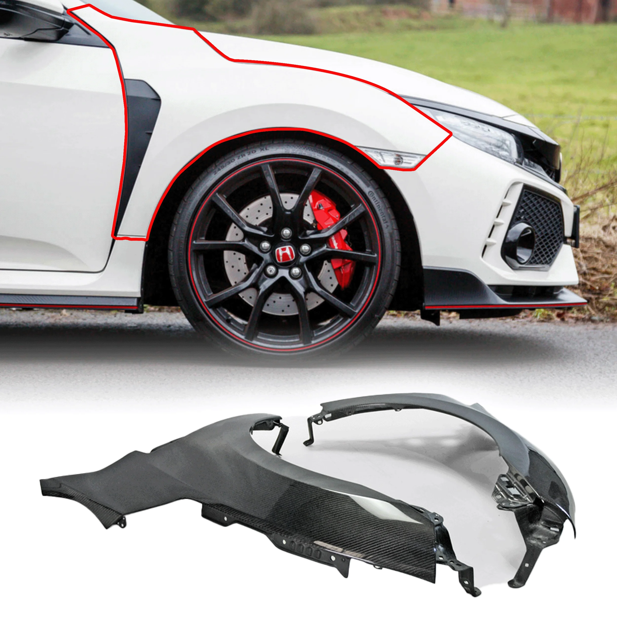 Для Honda FK8 CIVIC TYPE-R карбоновое переднее крыло OEM