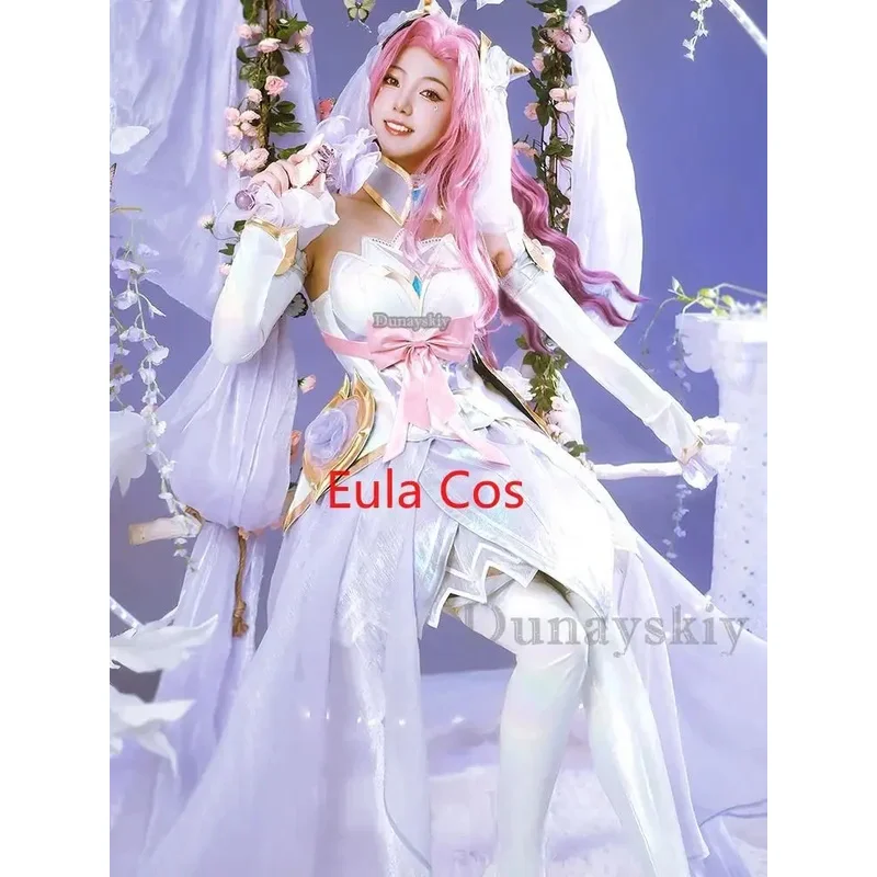Серафина LOL Crystal Rose Косплей Костюм Игра LOL Серафина Новая кожа Роза Дизайн Наряд Хэллоуин Женские аксессуары для персонажей