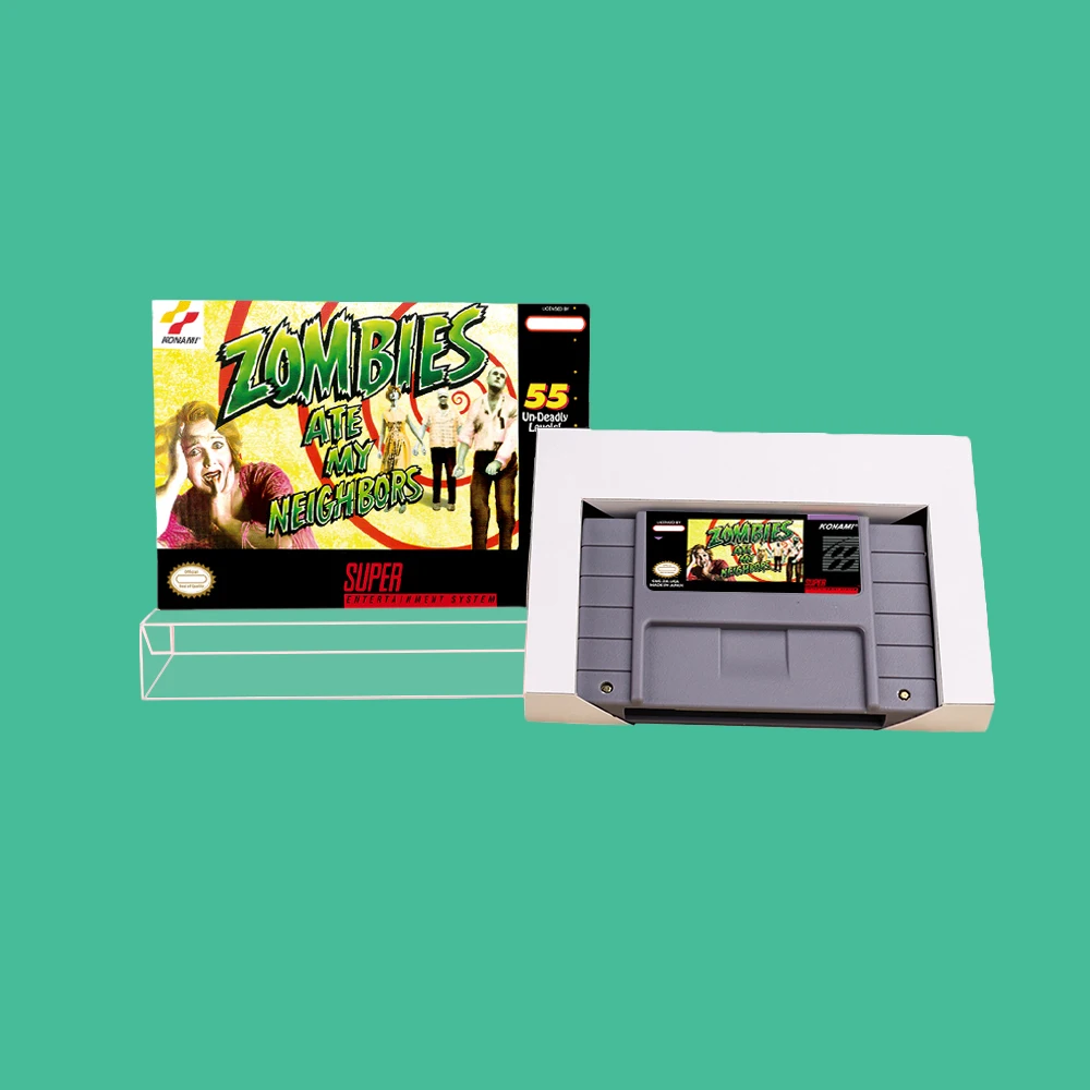 Экшн-игра для Zombies Ate My Neighbors — игровой картридж с коробкой для 16-битной консоли SNES версии PAL NTSC