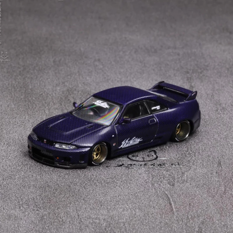 Фото Kaido House MINIGT 1/64 Skyline GTR R33 модель автомобиля из активного сплава, статическая коллекция, украшенные праздничные подарки, игрушки №2