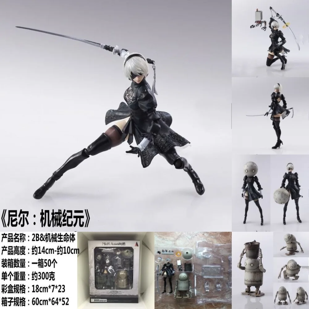 Боевая экшн-фигурка NieR Automata YoRHa № 2 Тип B 2B, ПВХ игрушки, коллекционная кукла, аниме мультяшная модель для рождественского подарка, 14 см