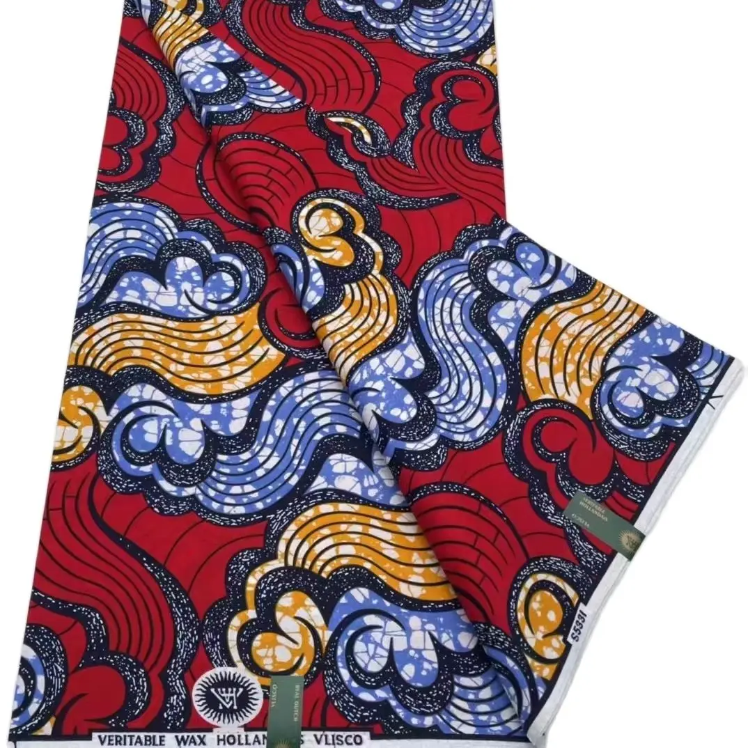 Африканская супер восковая голландская ткань Vlisco оригинальный хлопок 6 ярдов ткань 100% оригинальная настоящая супер ткань Анкара ткань для свадьбы