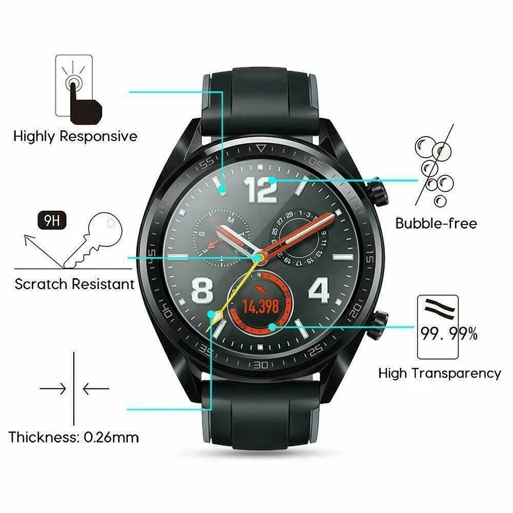 Фото 9H закаленное стекло для Huawei Watch GT 3 Pro 42 мм 43 мм 46 мм Защитная пленка для экрана Runner для Honor Watch Magic 2 46 мм защитная пленка №3