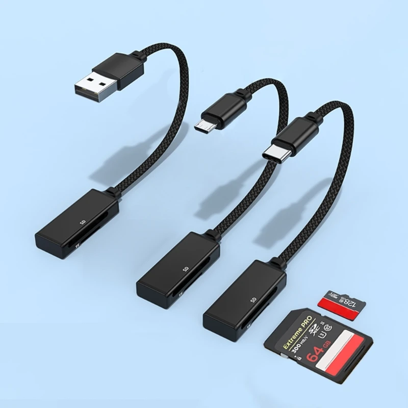 Устройство чтения карт памяти 2 в 1 USB Type C Micro USB Внешнее устройство чтения карт памяти TFSD Высокоскоростное устройство