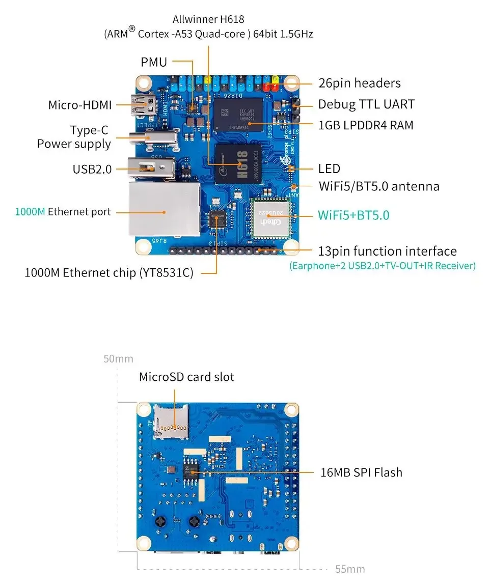 Фото Модуль EMMC Orange Pi 64 ГБ для платы OPI 5 Plus с быстрым считыванием и скоростью записи №2