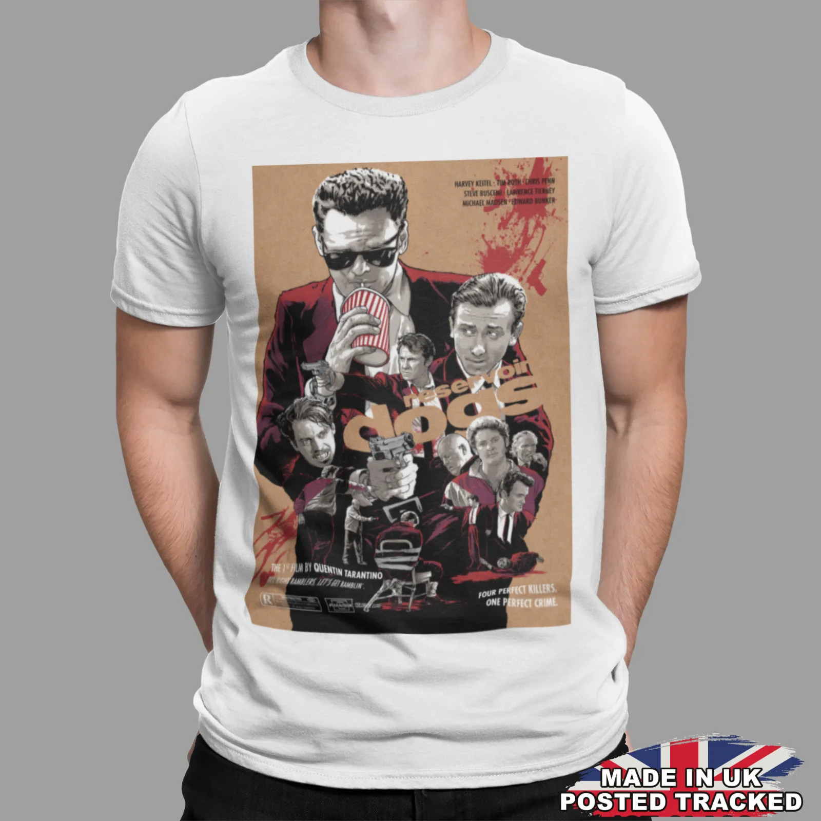 Футболка Reservoir Dogs в стиле ретро, винтажная классическая футболка с фильмом, подарочная футболка с постером из Великобритании, Gangs