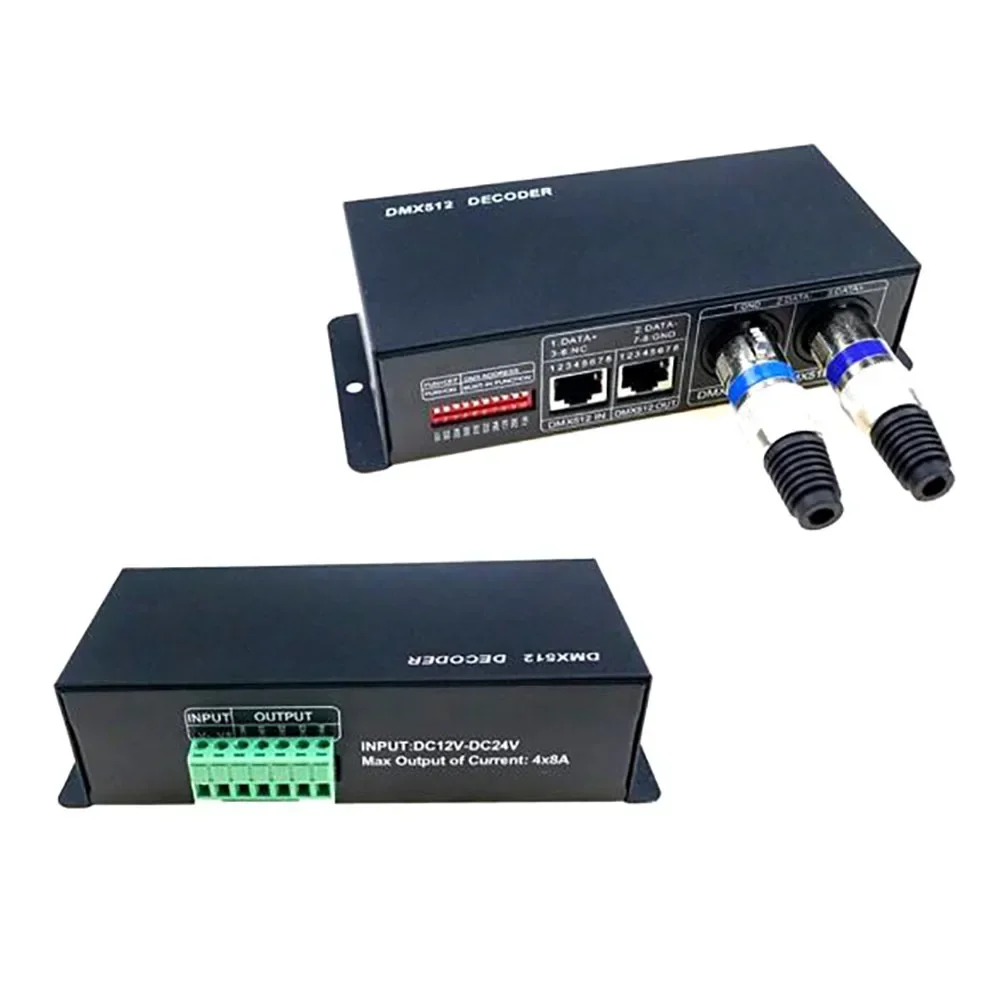 DC12-24V DMX512 декодер светодиодный контроллер 3CH 4-канальный драйвер RGB/RGBW для 5050 3528 RGB RGBW светодиодная лента