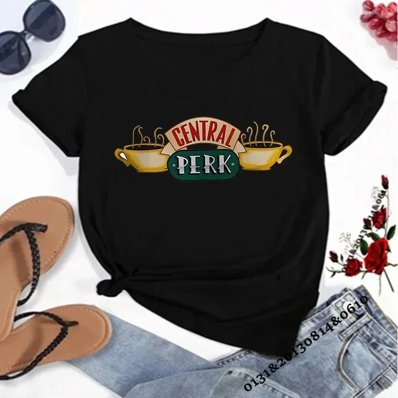 Футболка Central Perk Friends TV Show Женская футболка Friends Central Perk Coffe Shop Рубашки Симпатичные футболки Best Friends Y2k Топ Ретро