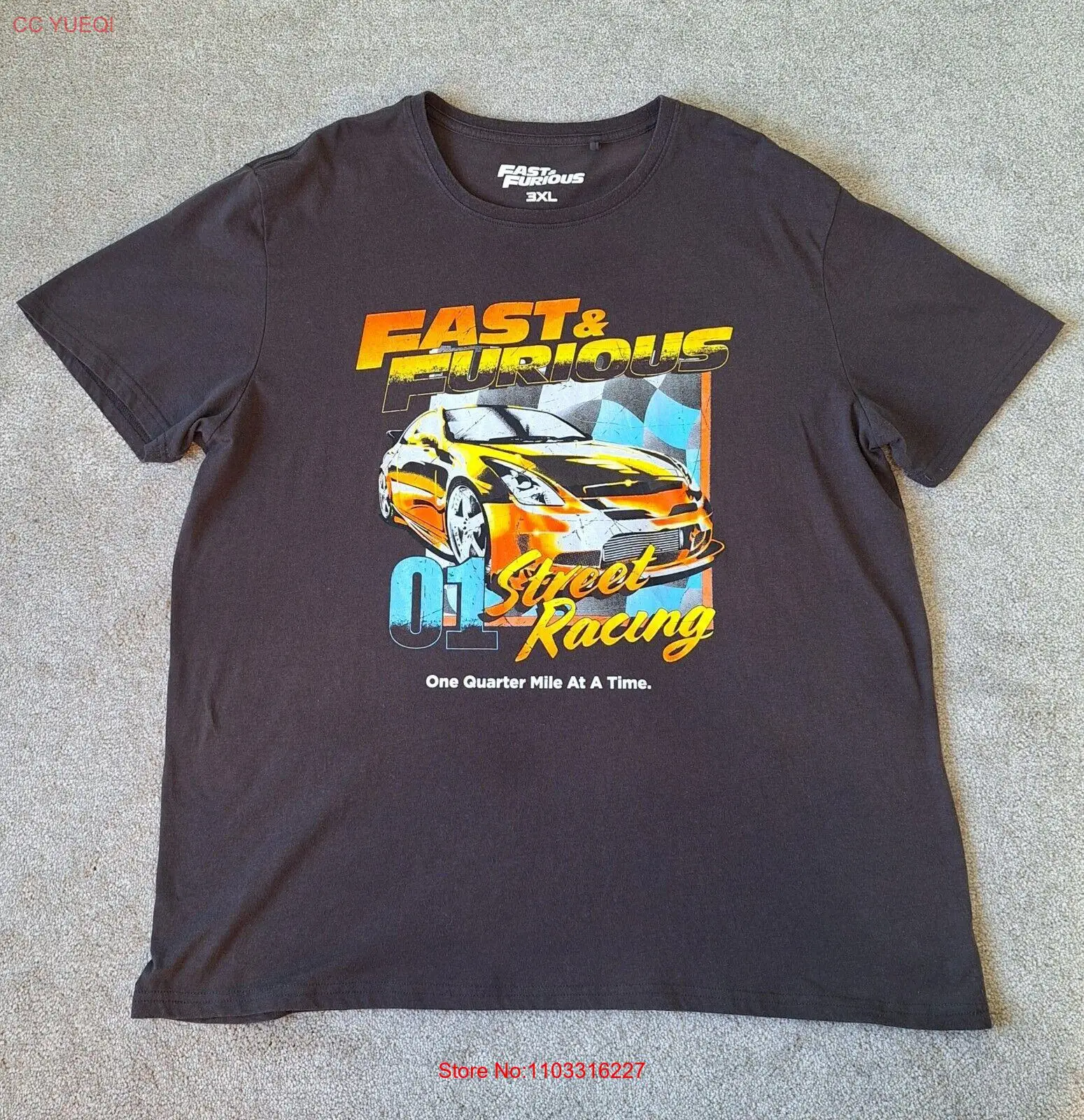 Мужская футболка Fast & Furious, размер 3XL, темно-серая, с коротким рукавом, с красивым рисунком