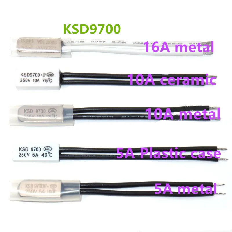 5 шт., регулятор температуры открытия/закрытия KSD9700, 45/50/55/60/65/70-95 градусов