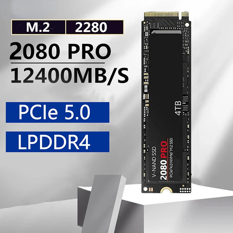 ТБ SSD Solid State 2080pro Жесткий диск Naff M.2 Ssd Nvme PCIE 4.0 Max Read 12000 Мбит/с Игровой внутренний жесткий диск для ПК Ноутбук