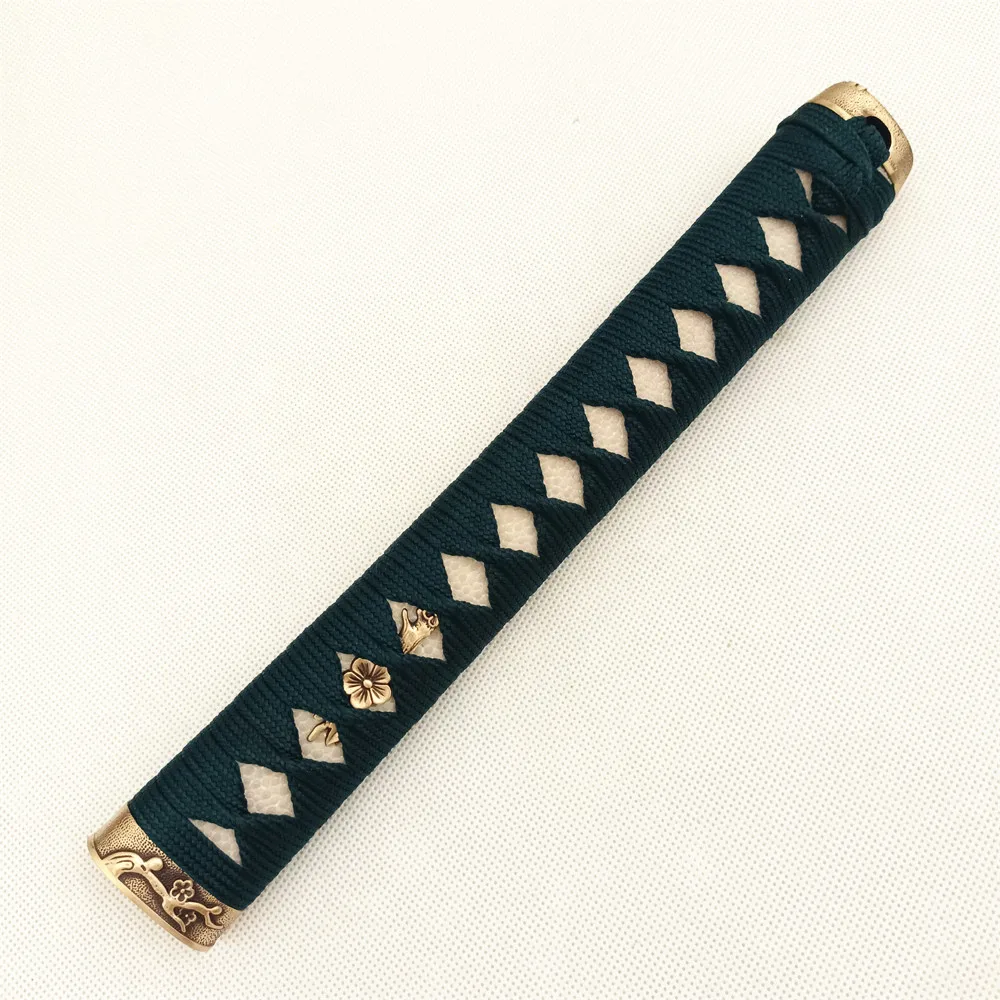Фото Уникальная ручка Tsuka 26 см, латунная ручка Tsuba, защита для рук, латунь Habaki Seppa, японская настоящая японская самурайская катана, меч, фитинги №2