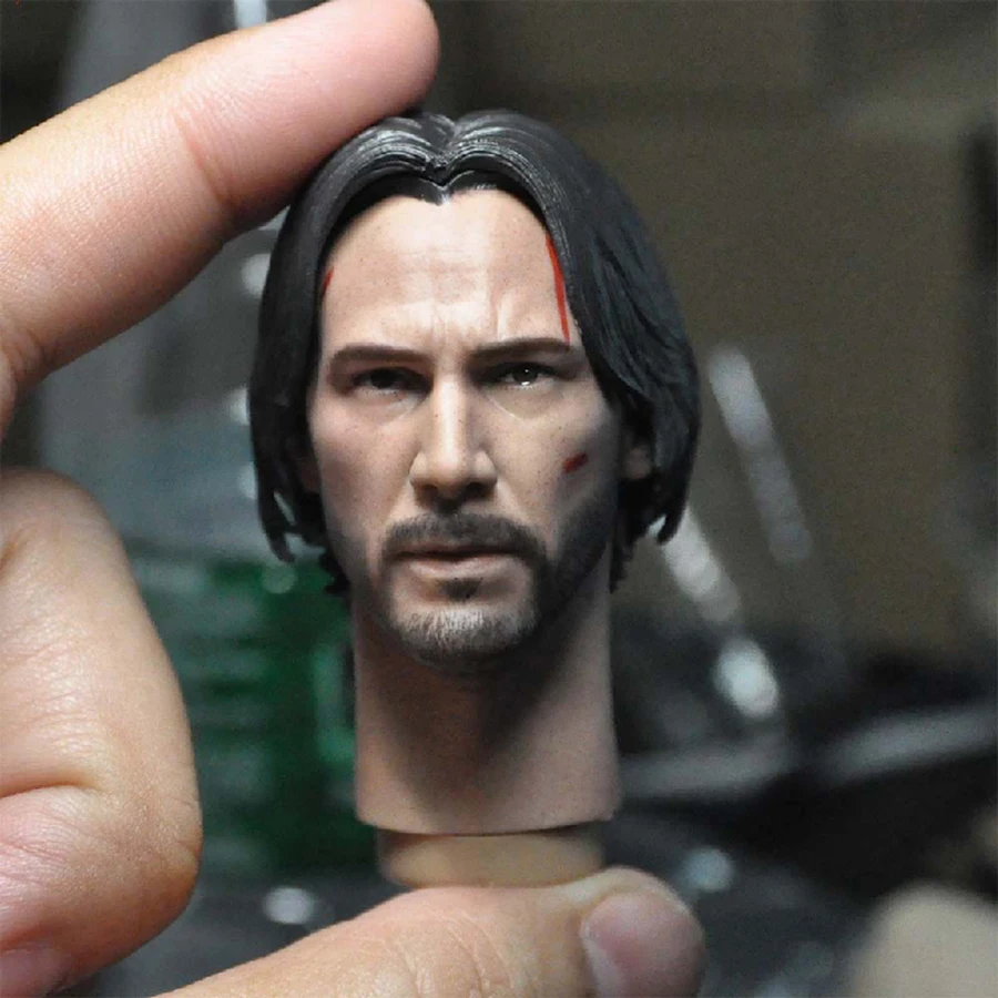 John Wick Killer God Keanu Reeves1/6 голова Скульптура Резьба Мужской солдат битва повреждения/нормальный Ver Fit 12 ''экшн-фигурка