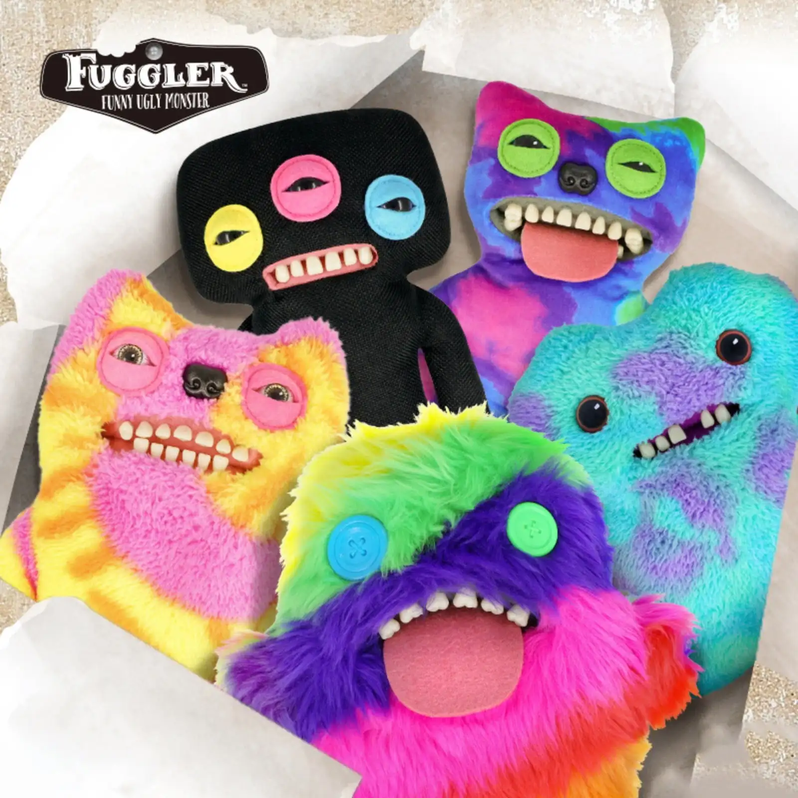 Fuggler Laboratory Misfits Edition Fuggler Забавный уродливый монстр Gaptooth McGoo Oogah Boogah Ugly Teeth Плюшевые игрушки Дуранские забавные игрушки
