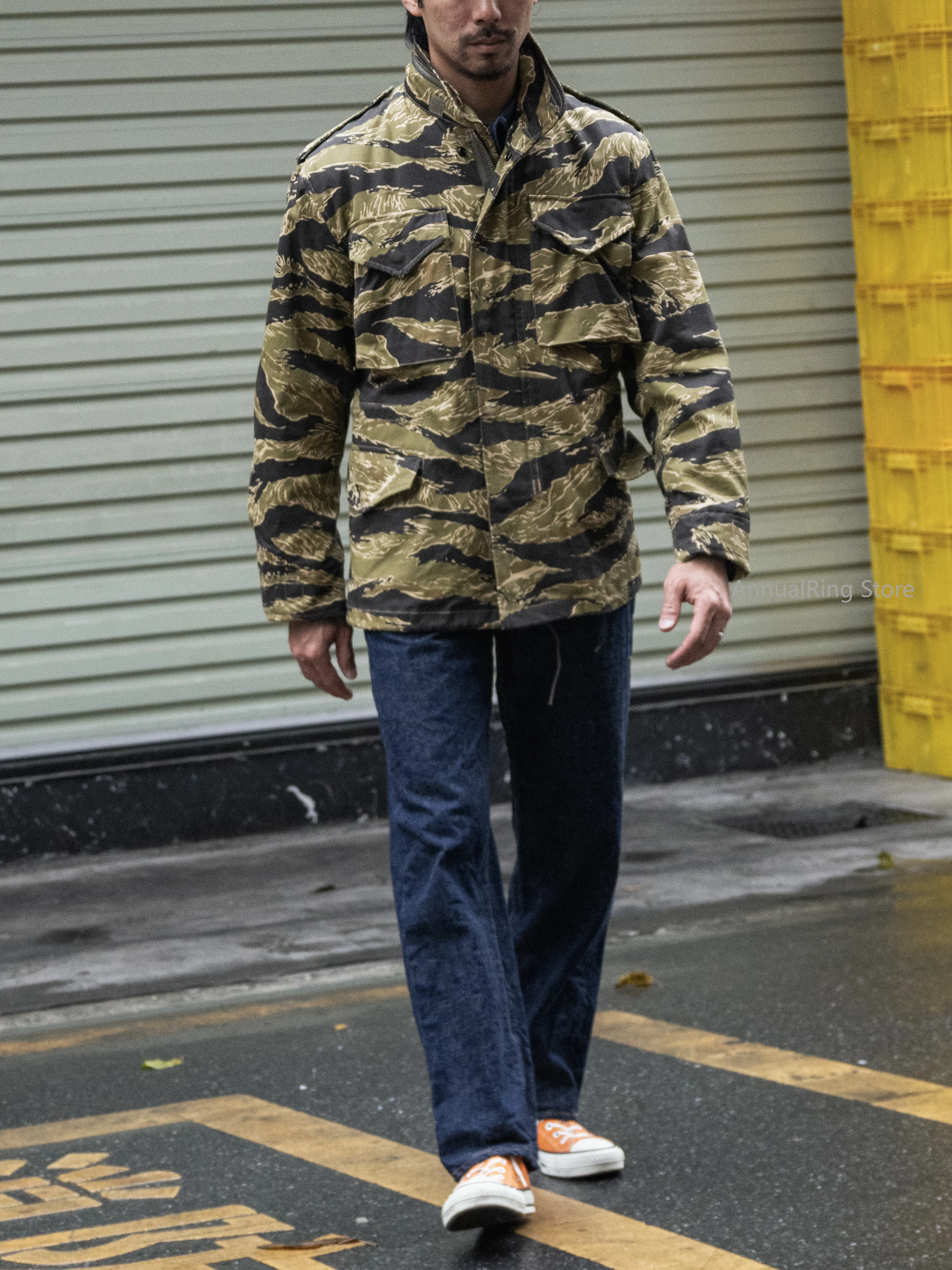 Фото Прочная полевая куртка Bronson JWD Tiger Camo M-65 Винтажное хлопковое боевое пальто в стиле милитари №5