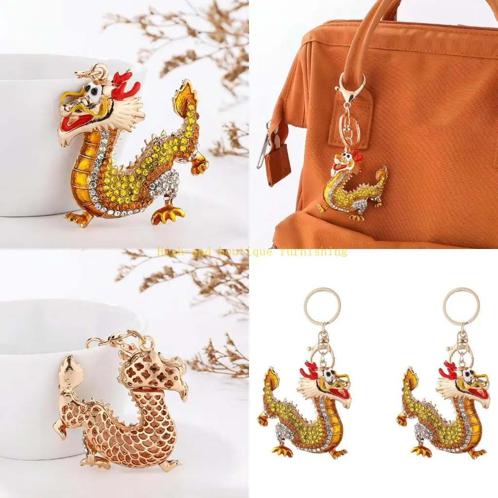 L9NB Sparkling Athlingones Dragon Pendant Keyring привлекательный зодиакис.