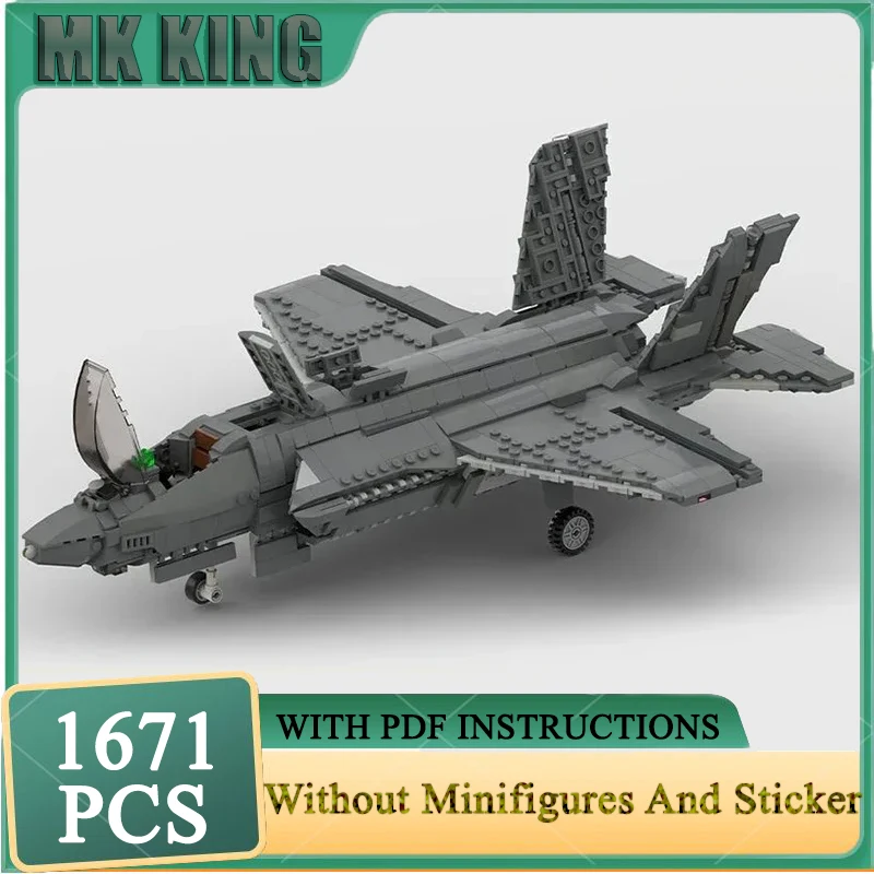 Строительные блоки Moc в стиле милитари F-35 B STOVL, вариант 1:4, масштабная модель, технология, сборка истребителя, самолет, подарки, игрушки
