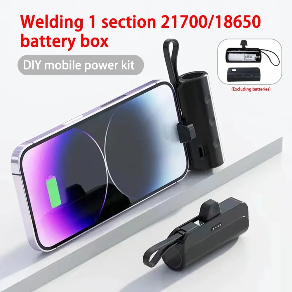 Портативное зарядное устройство «сделай сам», USB C, аккумулятор, зарядное устройство для телефона, пластиковый корпус, без сварки, быстрая зарядка, набор для мобильных устройств