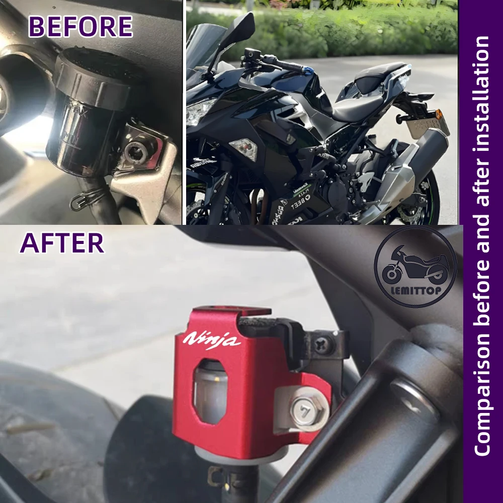 Фото Для Honda Ninja400/Ninja300/Ninja250/Ninja250sl мотоциклетная задняя крышка резервуара тормозной жидкости, защитная чашка, аксессуары №3